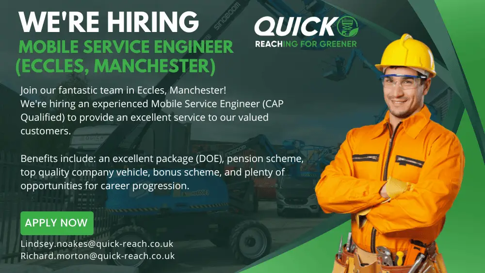 Mobile Service Engineer Vacancy - Eccles Manchester for Quick Reach Powered Access
